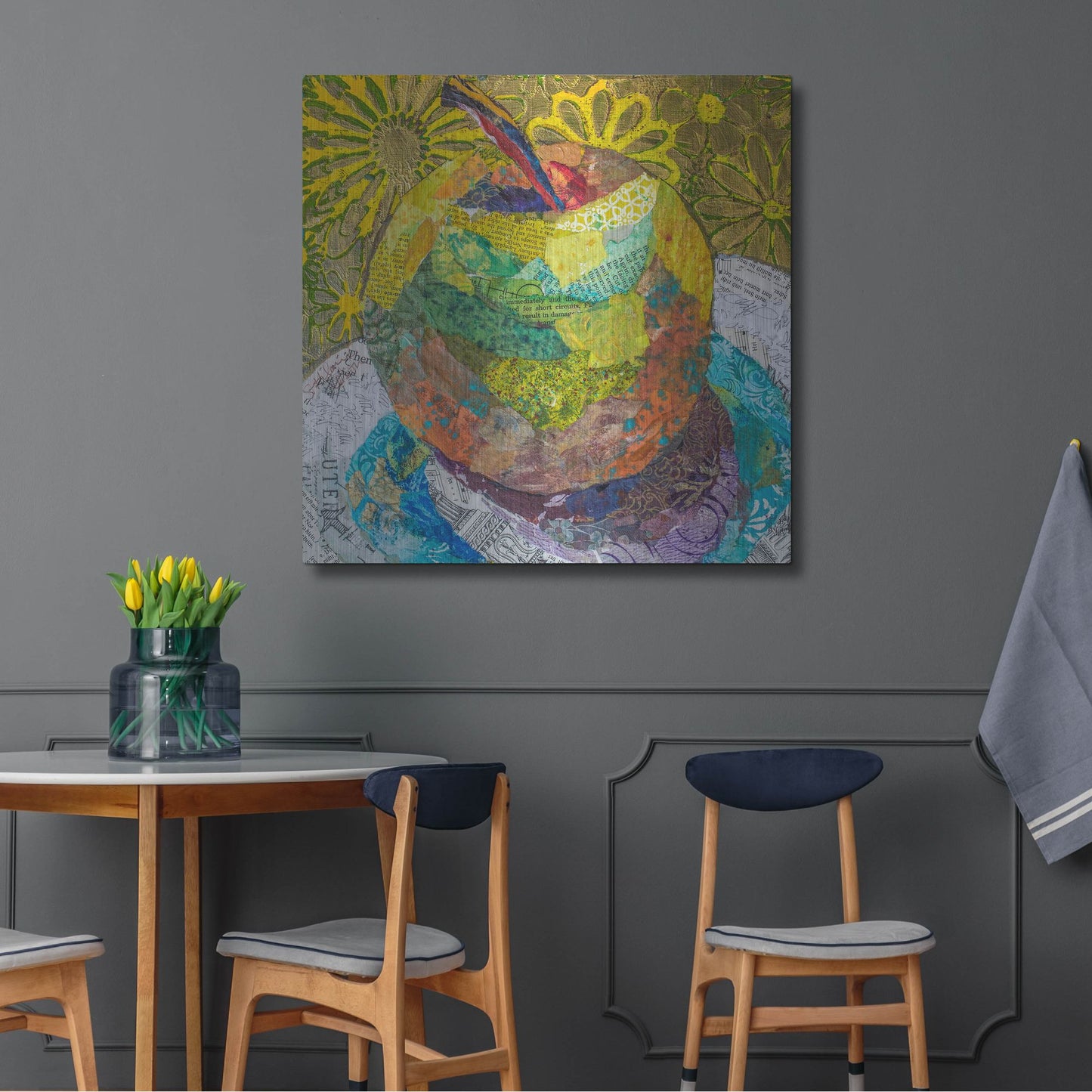 Luxe Metal Art 'Granny SMith' by St. Hilaire Elizabeth, Metal Wall Art,36x36