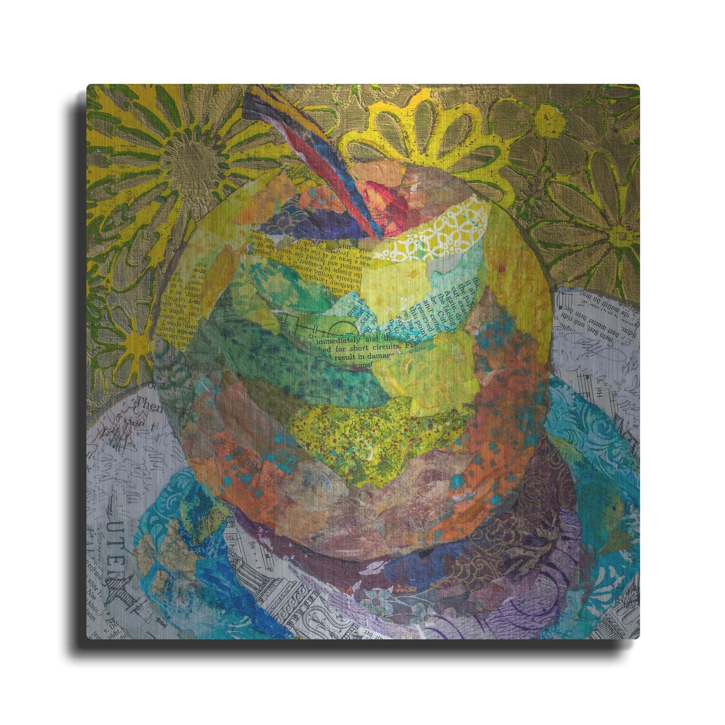 Luxe Metal Art 'Granny SMith' by St. Hilaire Elizabeth, Metal Wall Art