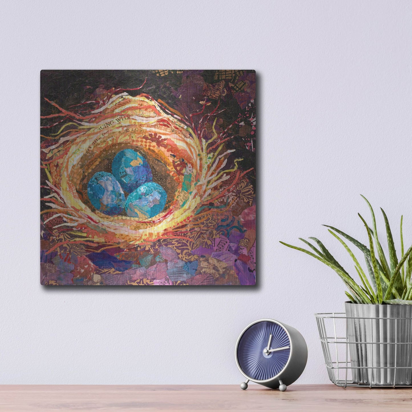 Luxe Metal Art 'Home' by St. Hilaire Elizabeth, Metal Wall Art,12x12