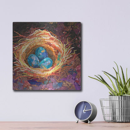 Luxe Metal Art 'Home' by St. Hilaire Elizabeth, Metal Wall Art,12x12