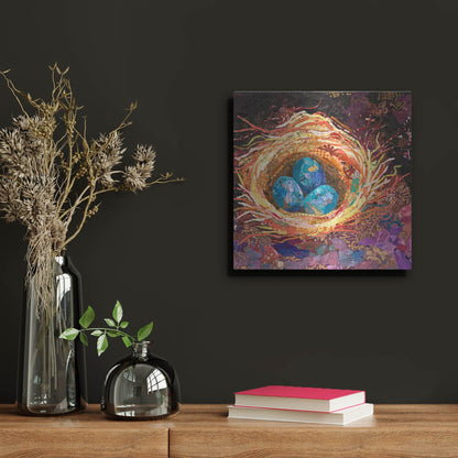 Luxe Metal Art 'Home' by St. Hilaire Elizabeth, Metal Wall Art,12x12