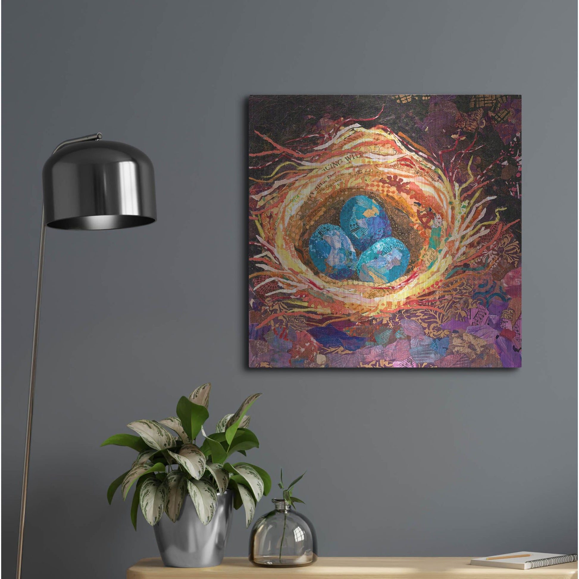 Luxe Metal Art 'Home' by St. Hilaire Elizabeth, Metal Wall Art,24x24