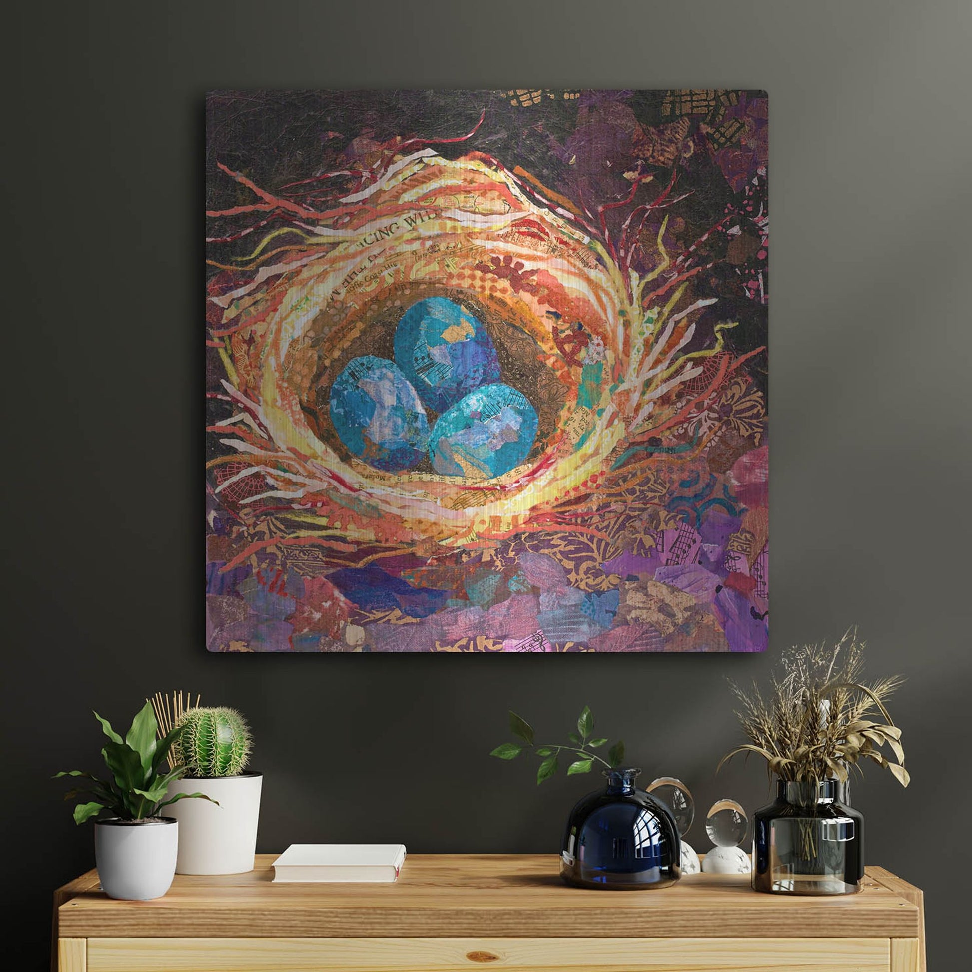 Luxe Metal Art 'Home' by St. Hilaire Elizabeth, Metal Wall Art,24x24