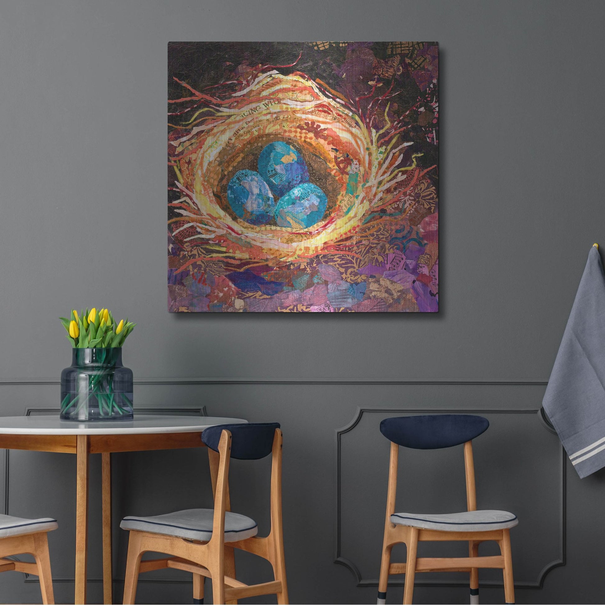 Luxe Metal Art 'Home' by St. Hilaire Elizabeth, Metal Wall Art,36x36