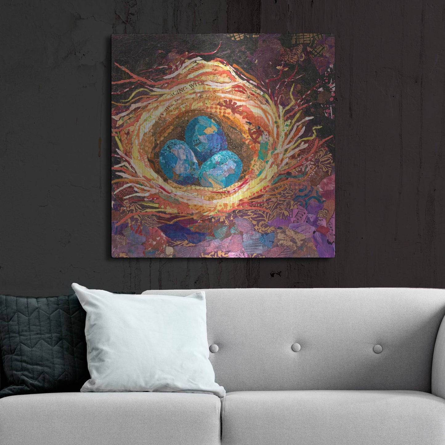 Luxe Metal Art 'Home' by St. Hilaire Elizabeth, Metal Wall Art,36x36