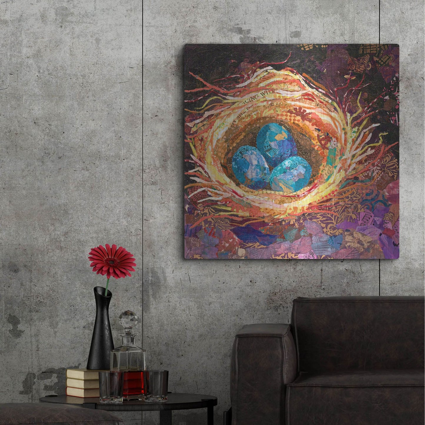 Luxe Metal Art 'Home' by St. Hilaire Elizabeth, Metal Wall Art,36x36