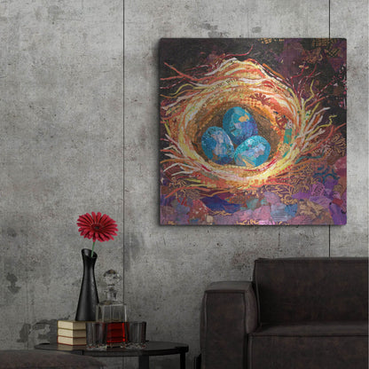 Luxe Metal Art 'Home' by St. Hilaire Elizabeth, Metal Wall Art,36x36