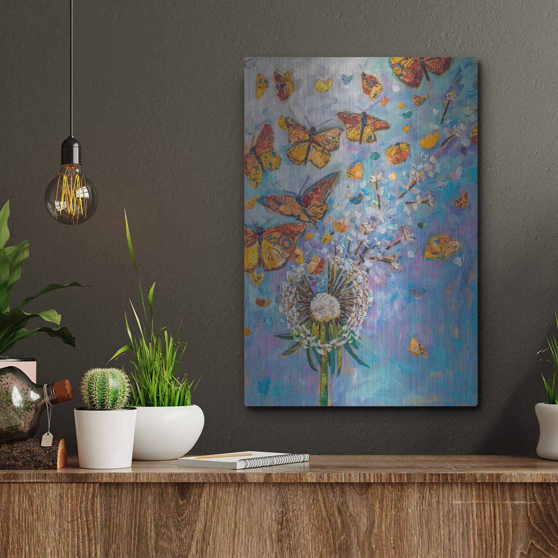 Luxe Metal Art 'Monarch Migration A' by St. Hilaire Elizabeth, Metal Wall Art,12x16