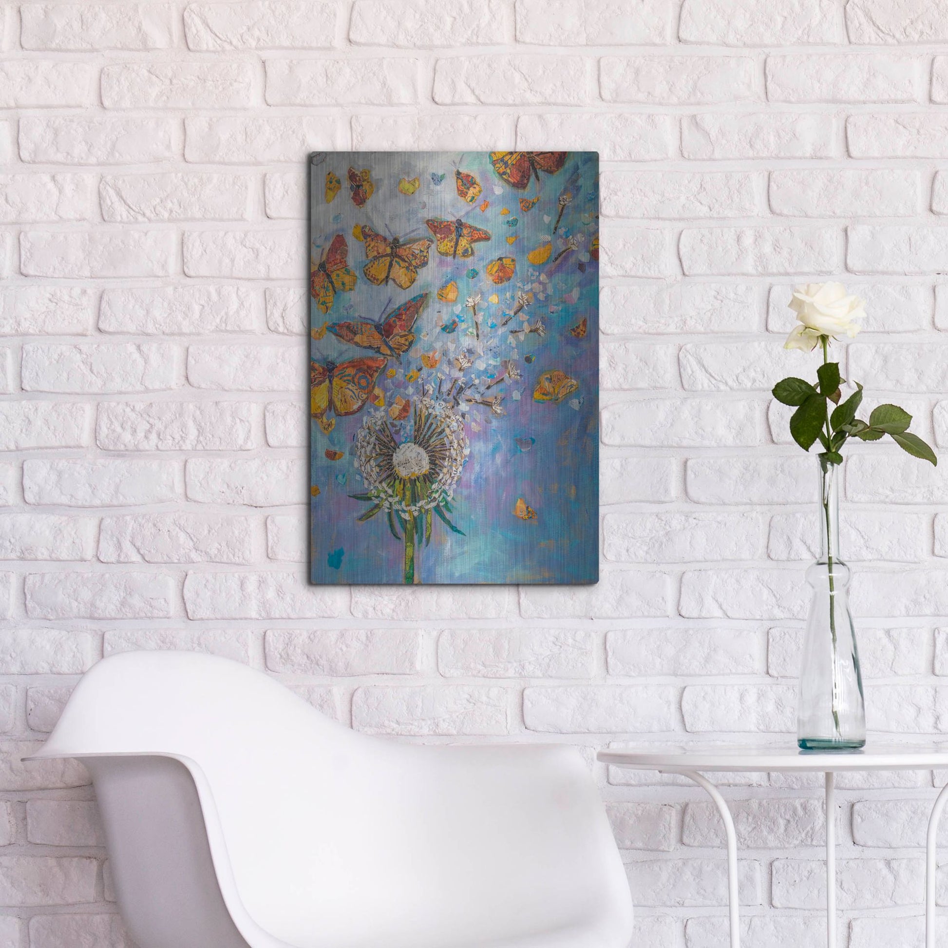 Luxe Metal Art 'Monarch Migration A' by St. Hilaire Elizabeth, Metal Wall Art,16x24