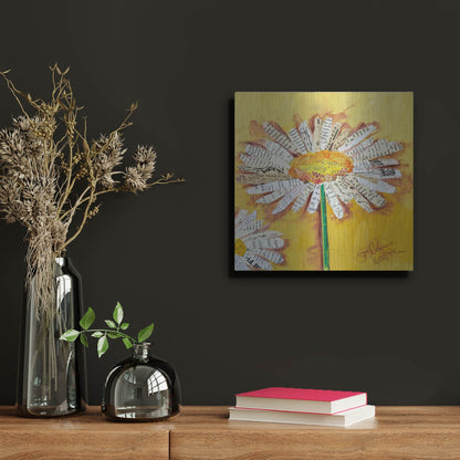 Luxe Metal Art 'He Loves Me' by St. Hilaire Elizabeth, Metal Wall Art,12x12