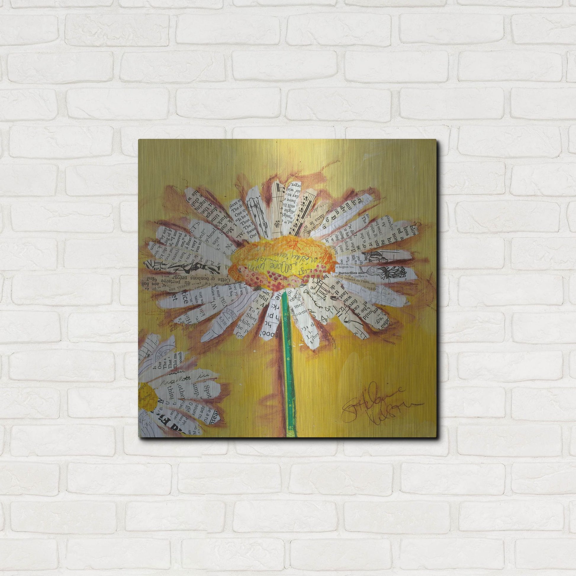 Luxe Metal Art 'He Loves Me' by St. Hilaire Elizabeth, Metal Wall Art,24x24