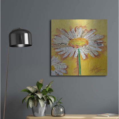 Luxe Metal Art 'He Loves Me' by St. Hilaire Elizabeth, Metal Wall Art,24x24