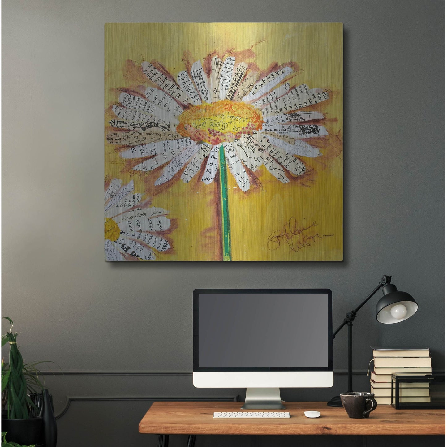 Luxe Metal Art 'He Loves Me' by St. Hilaire Elizabeth, Metal Wall Art,36x36