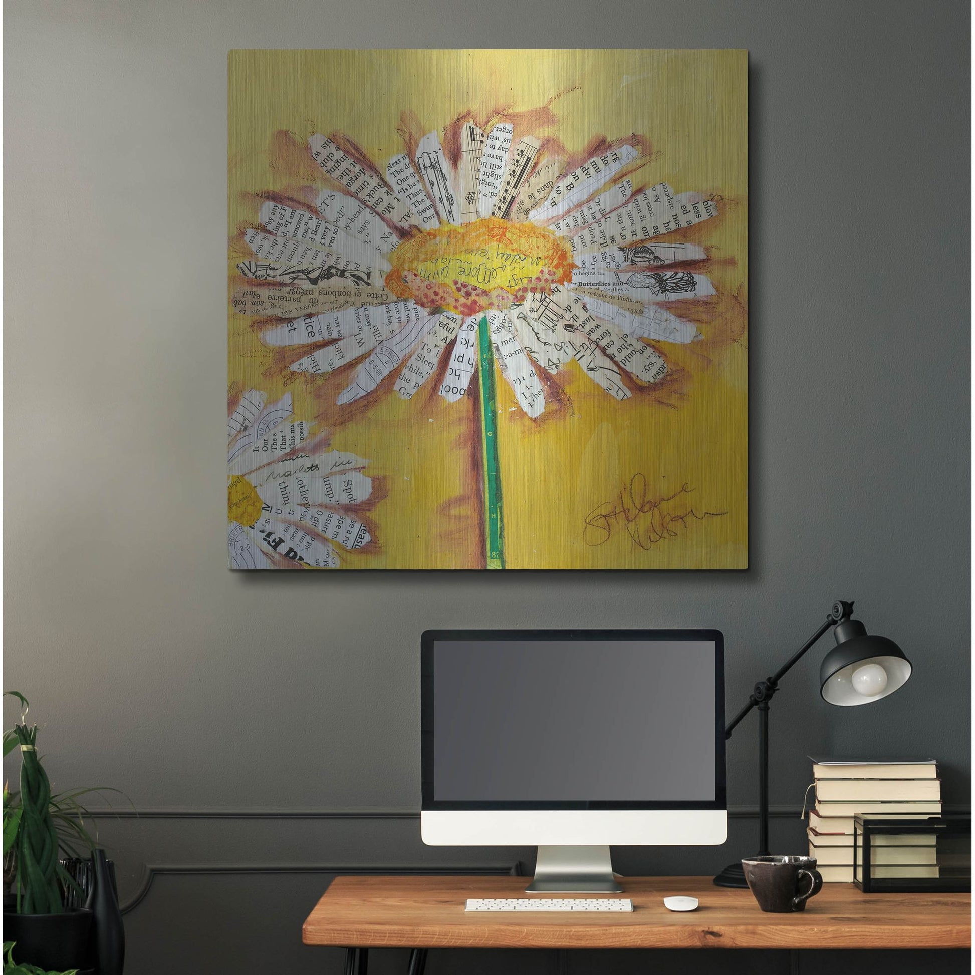 Luxe Metal Art 'He Loves Me' by St. Hilaire Elizabeth, Metal Wall Art,36x36