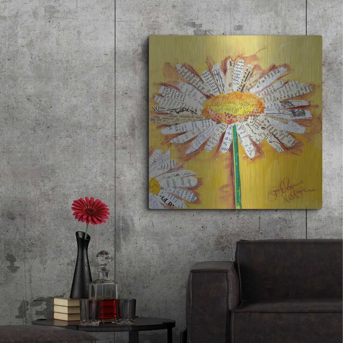 Luxe Metal Art 'He Loves Me' by St. Hilaire Elizabeth, Metal Wall Art,36x36