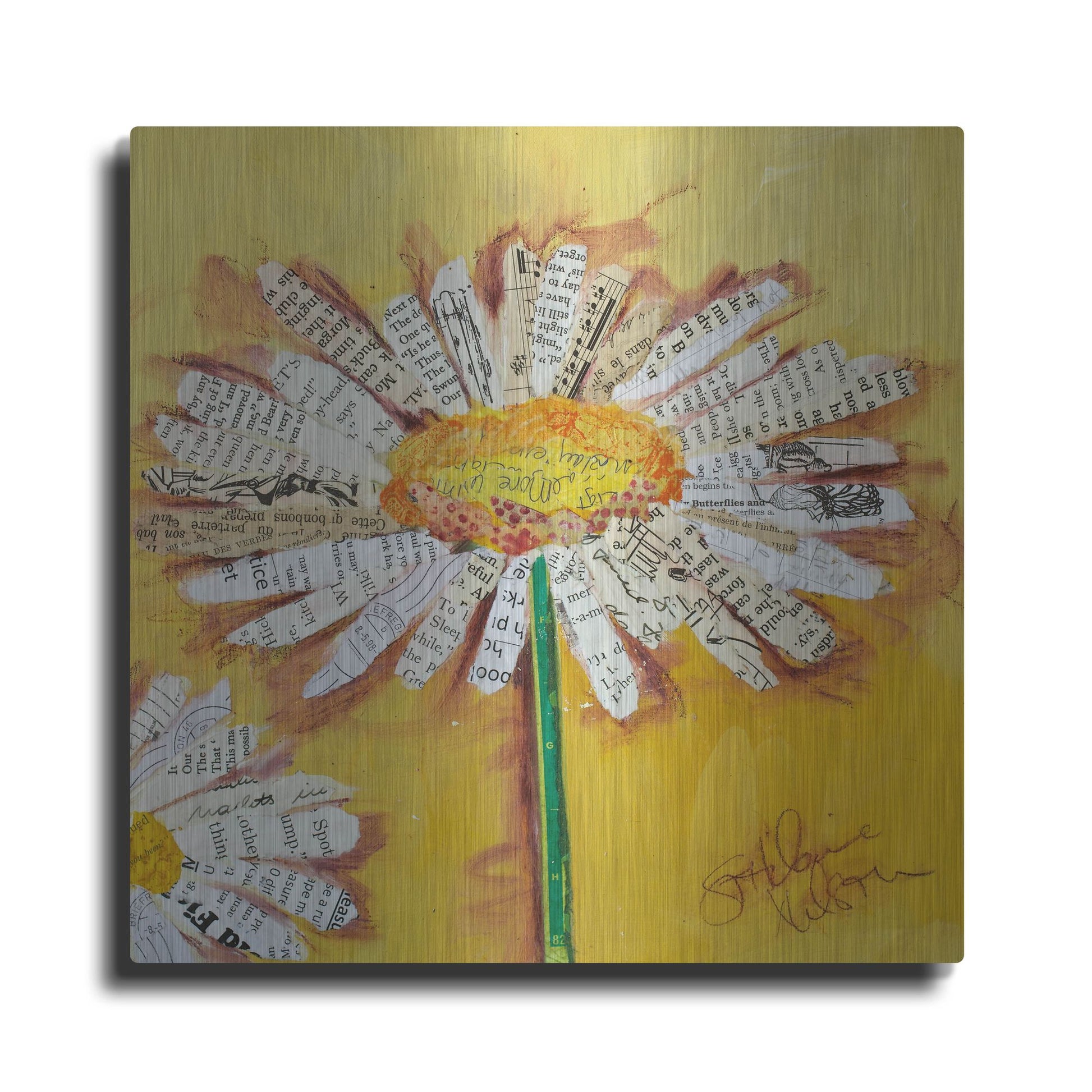 Luxe Metal Art 'He Loves Me' by St. Hilaire Elizabeth, Metal Wall Art