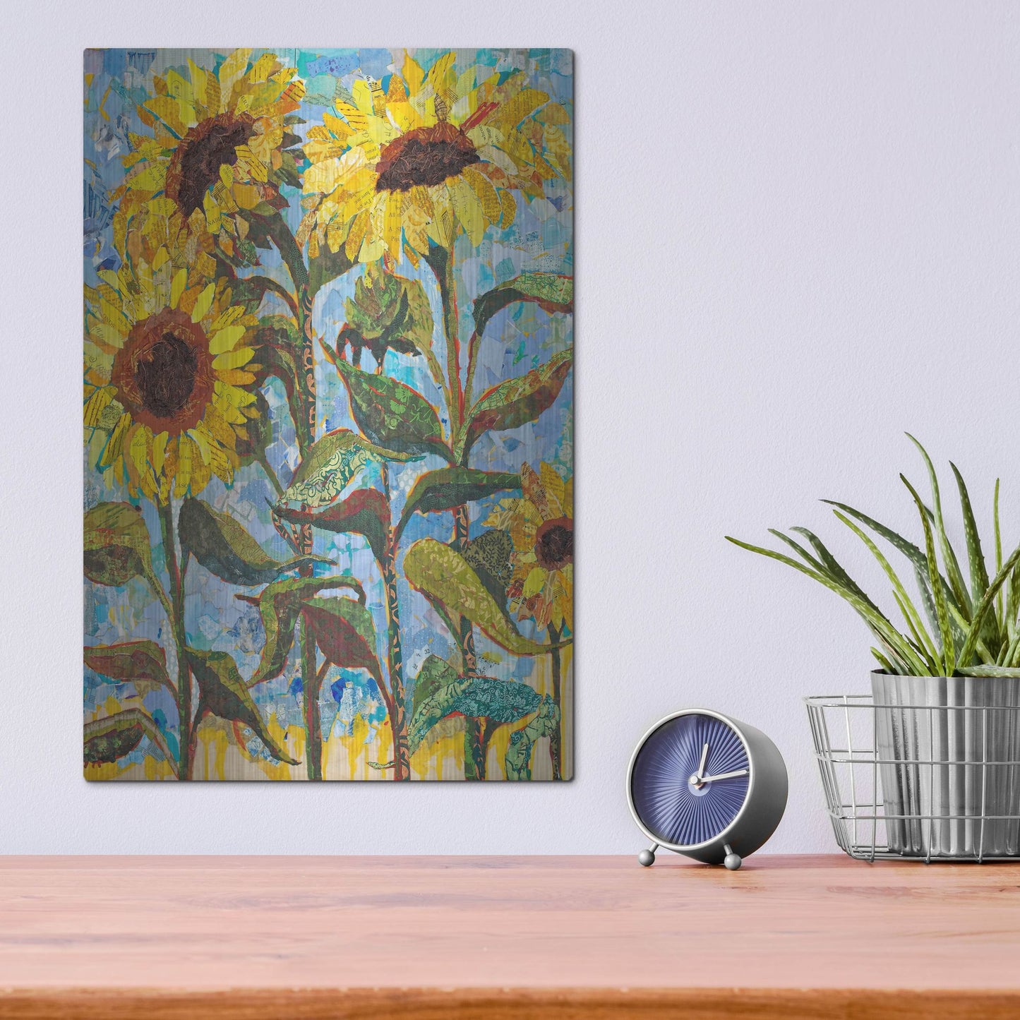 Luxe Metal Art 'Sunny' by St. Hilaire Elizabeth, Metal Wall Art,12x16