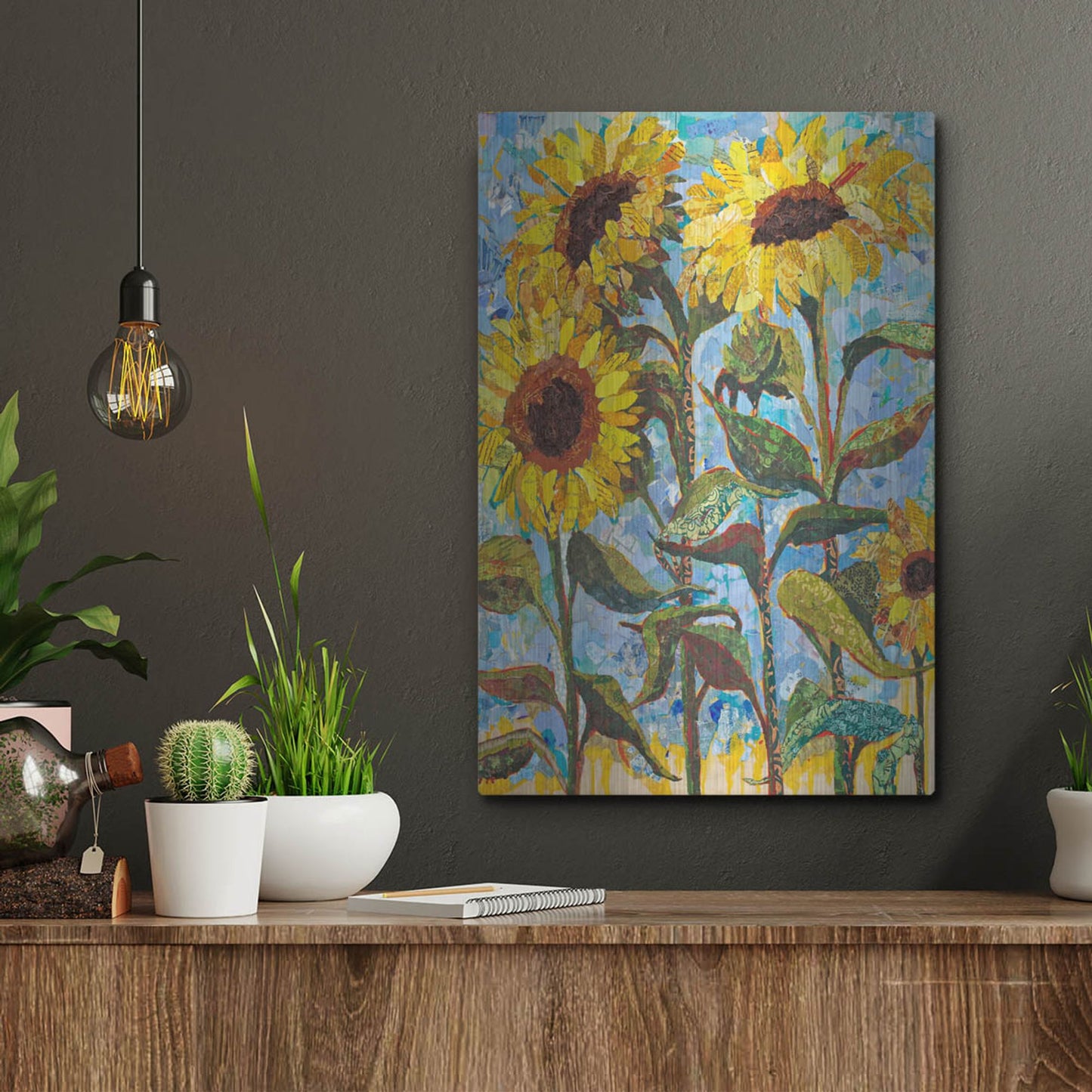 Luxe Metal Art 'Sunny' by St. Hilaire Elizabeth, Metal Wall Art,12x16