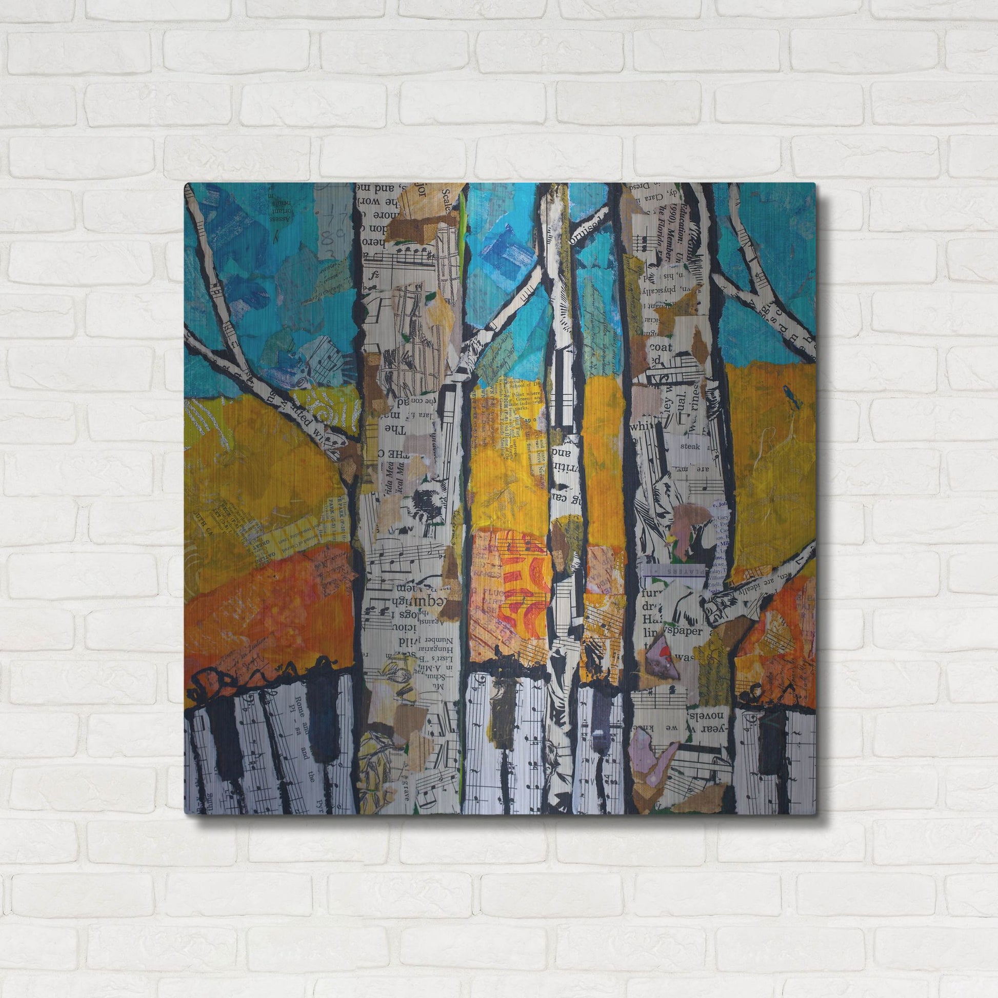 Luxe Metal Art 'Wild White 2' by St. Hilaire Elizabeth, Metal Wall Art,36x36