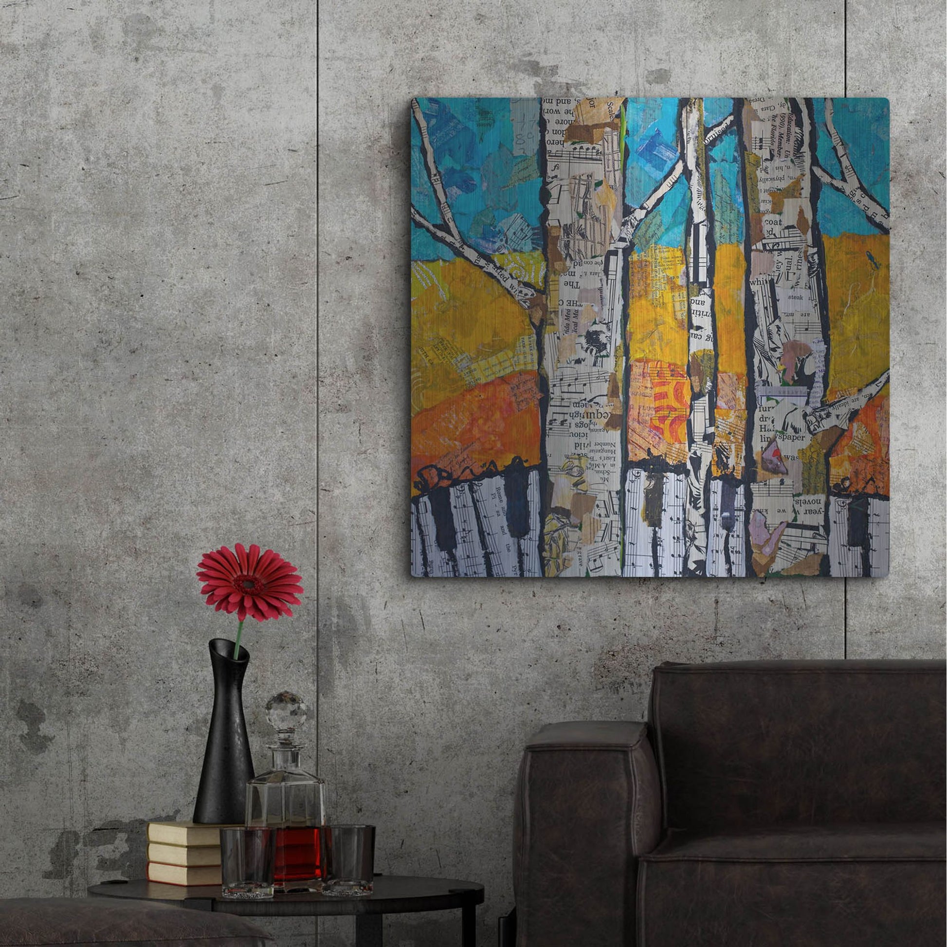 Luxe Metal Art 'Wild White 2' by St. Hilaire Elizabeth, Metal Wall Art,36x36