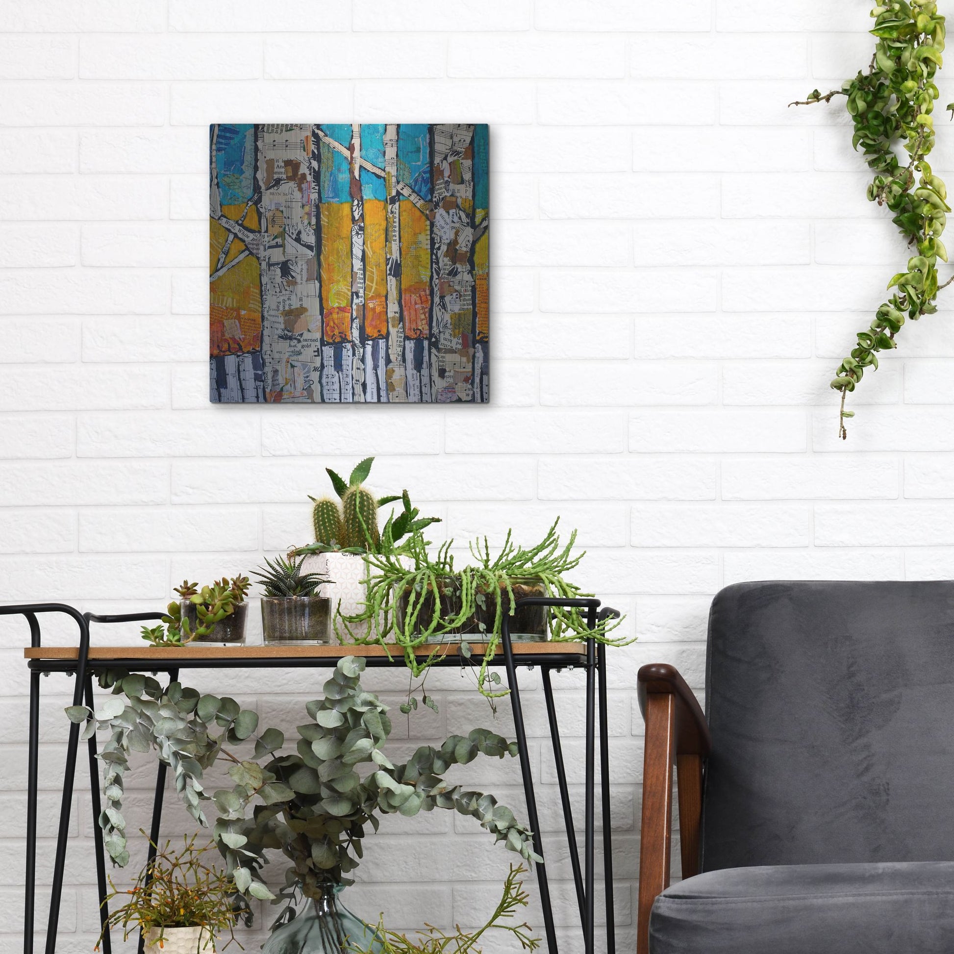 Luxe Metal Art 'Wild White 1' by St. Hilaire Elizabeth, Metal Wall Art,12x12