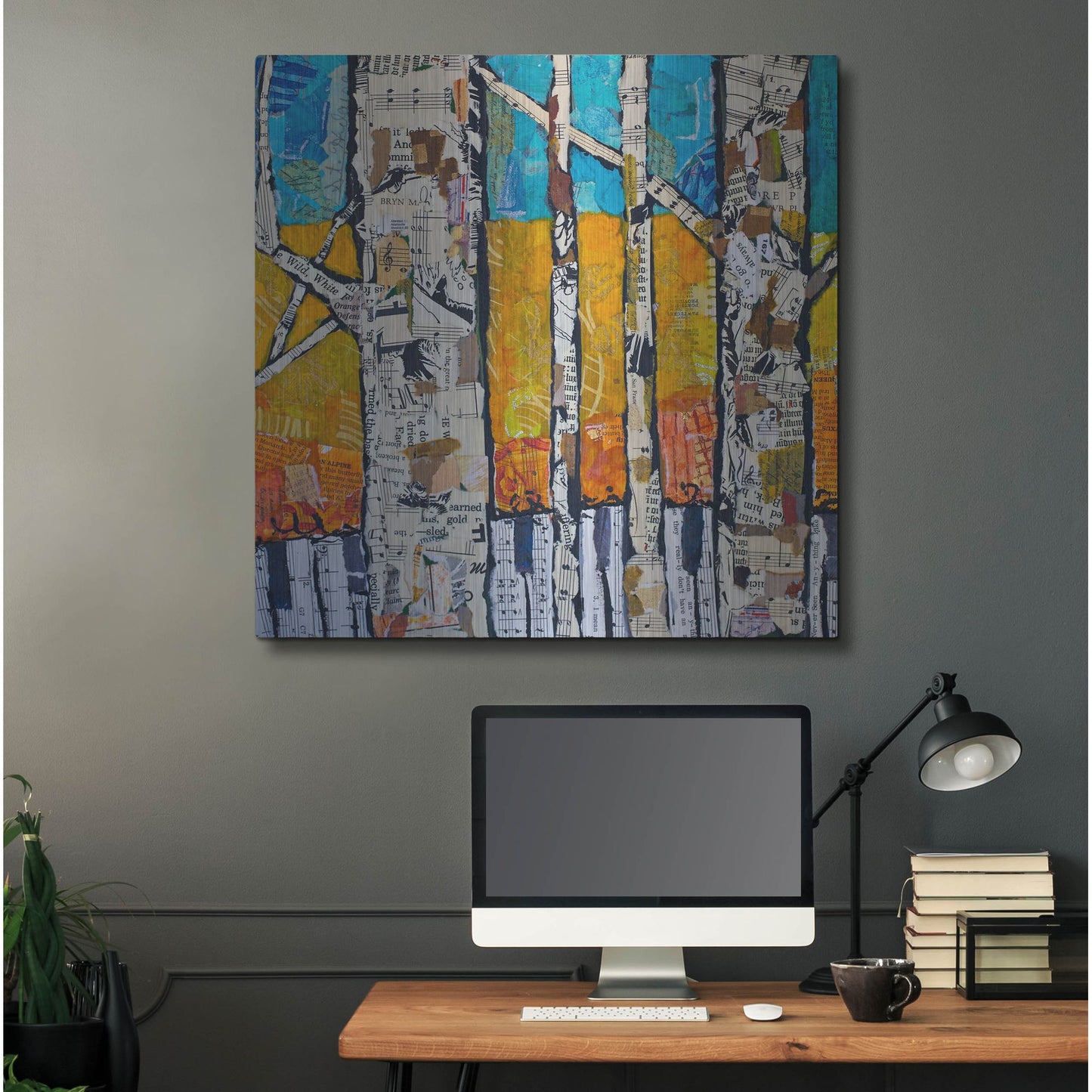 Luxe Metal Art 'Wild White 1' by St. Hilaire Elizabeth, Metal Wall Art,36x36