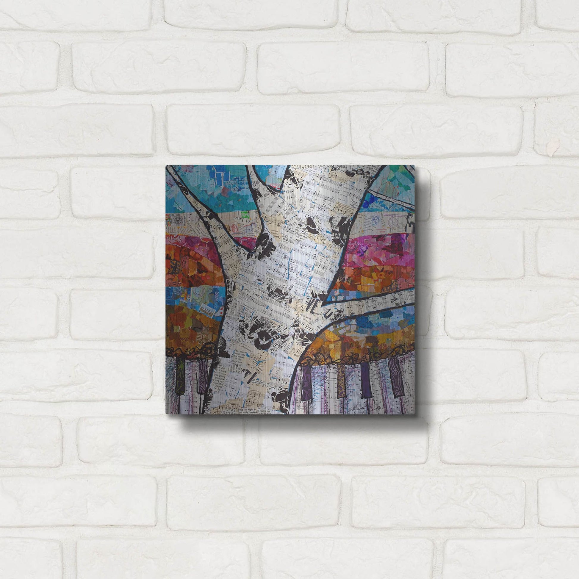 Luxe Metal Art 'Birch Keys 1' by St. Hilaire Elizabeth, Metal Wall Art,12x12