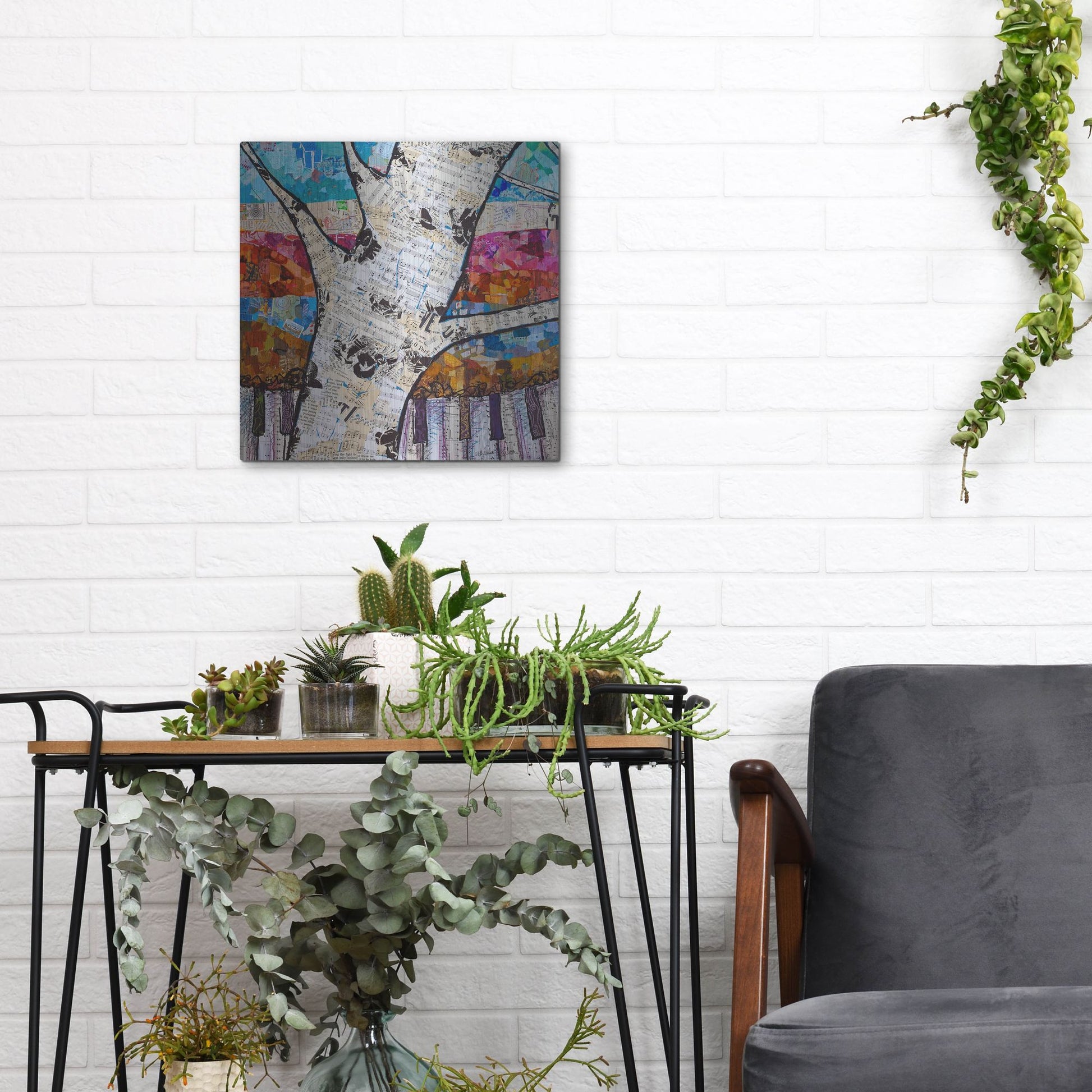 Luxe Metal Art 'Birch Keys 1' by St. Hilaire Elizabeth, Metal Wall Art,12x12