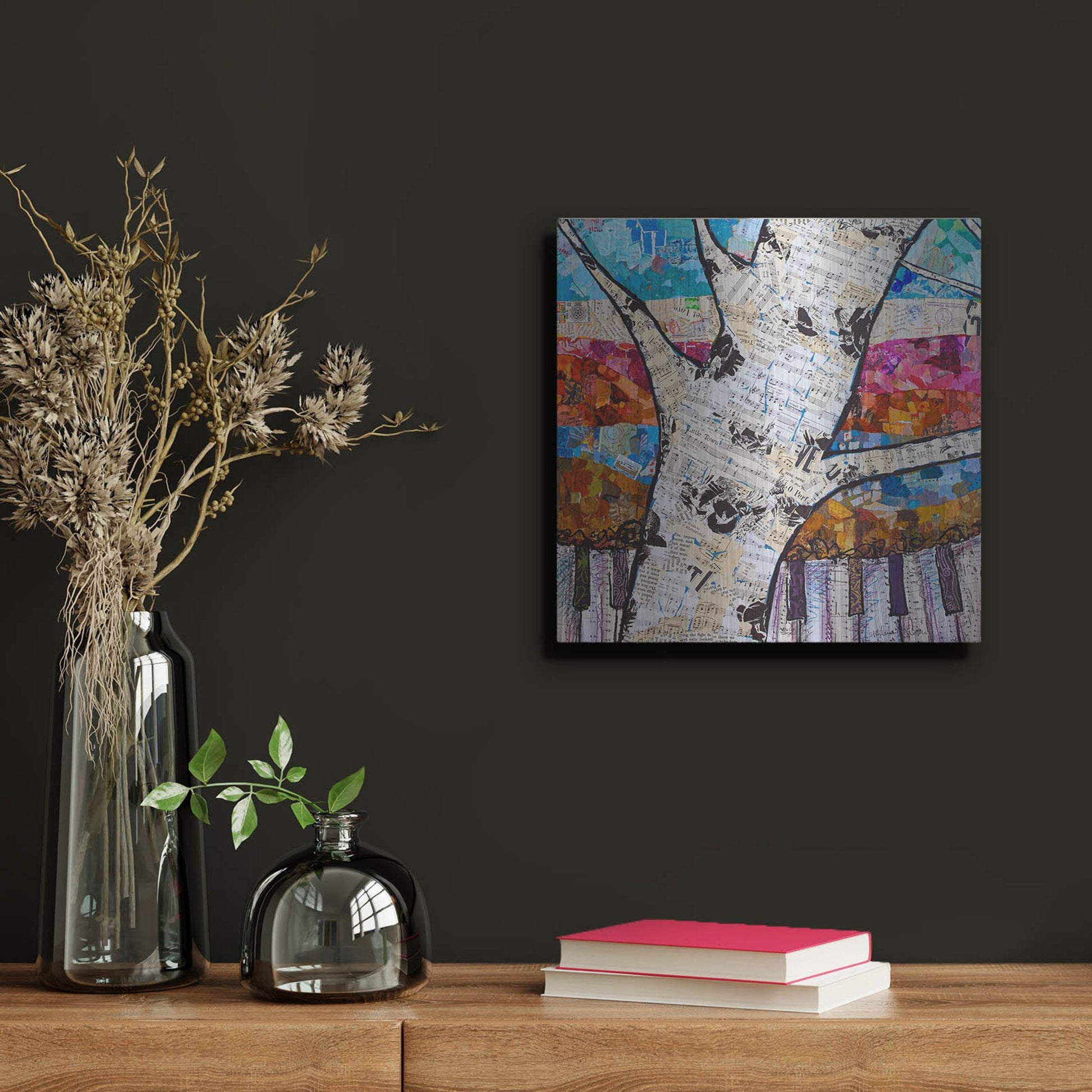 Luxe Metal Art 'Birch Keys 1' by St. Hilaire Elizabeth, Metal Wall Art,12x12