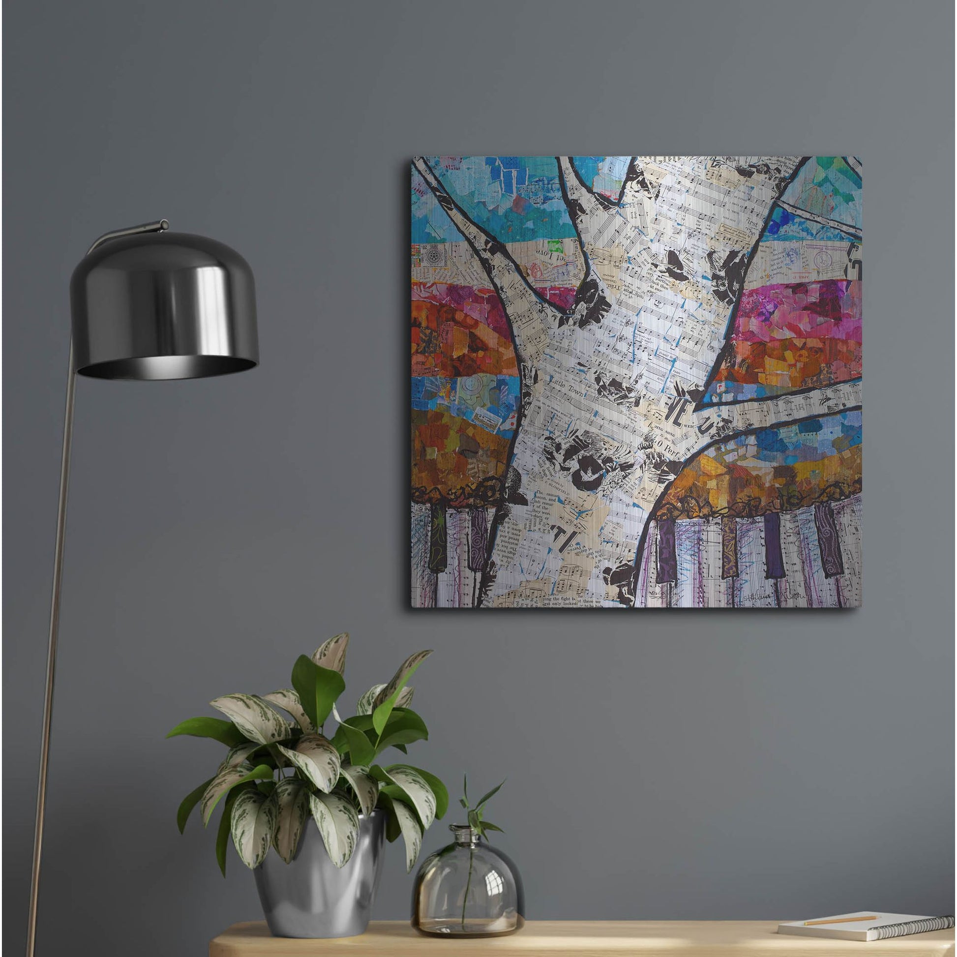 Luxe Metal Art 'Birch Keys 1' by St. Hilaire Elizabeth, Metal Wall Art,24x24