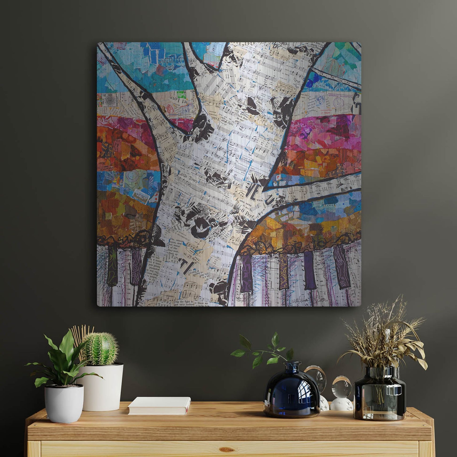 Luxe Metal Art 'Birch Keys 1' by St. Hilaire Elizabeth, Metal Wall Art,24x24