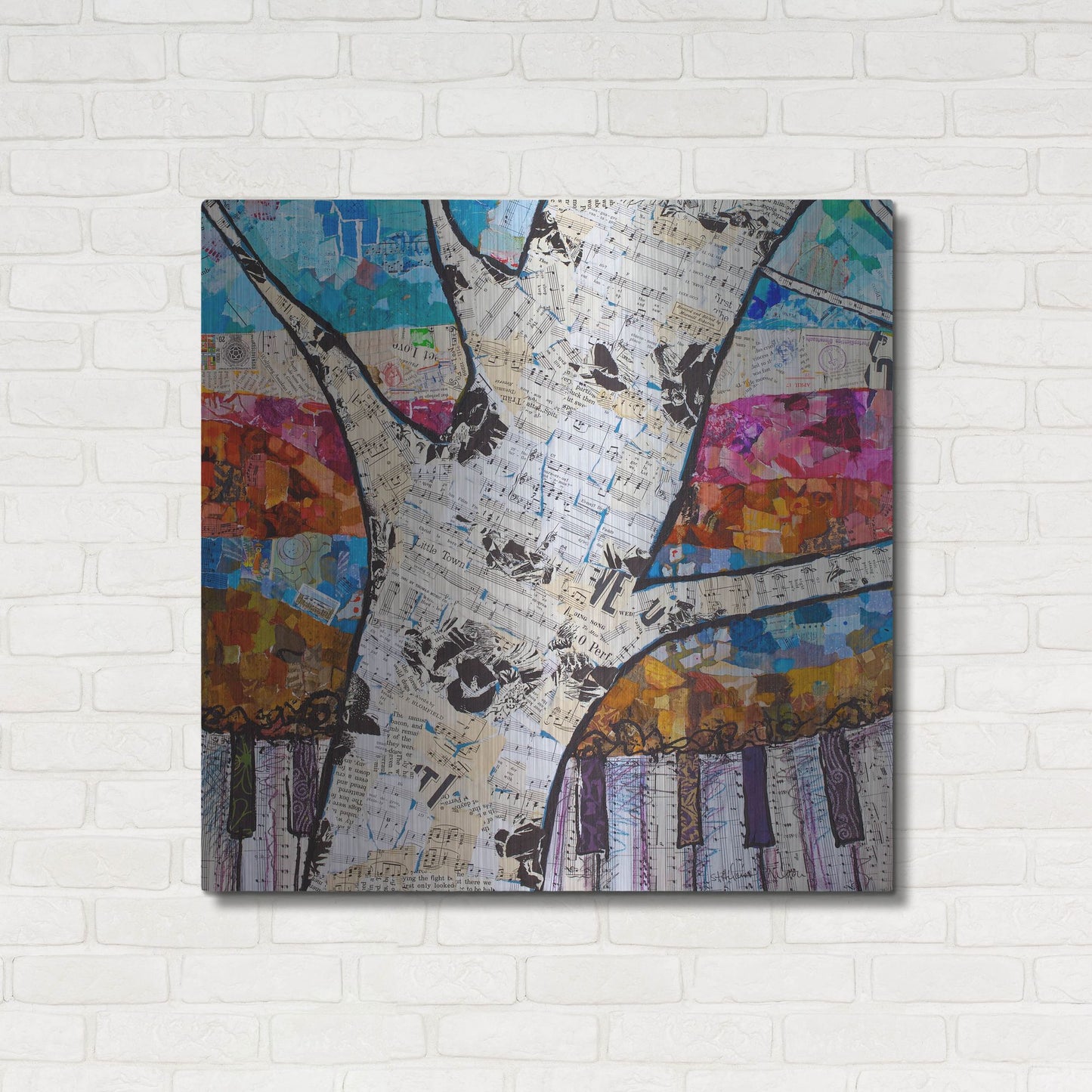 Luxe Metal Art 'Birch Keys 1' by St. Hilaire Elizabeth, Metal Wall Art,36x36