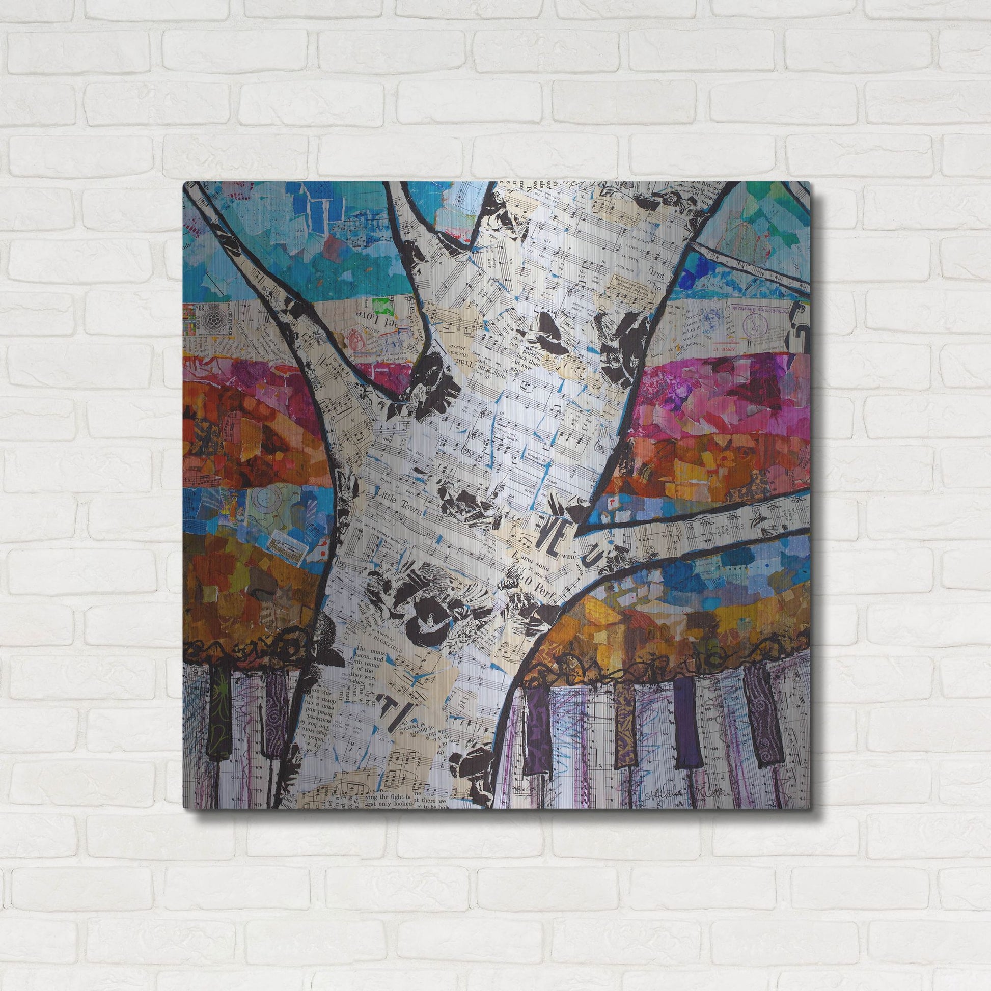 Luxe Metal Art 'Birch Keys 1' by St. Hilaire Elizabeth, Metal Wall Art,36x36