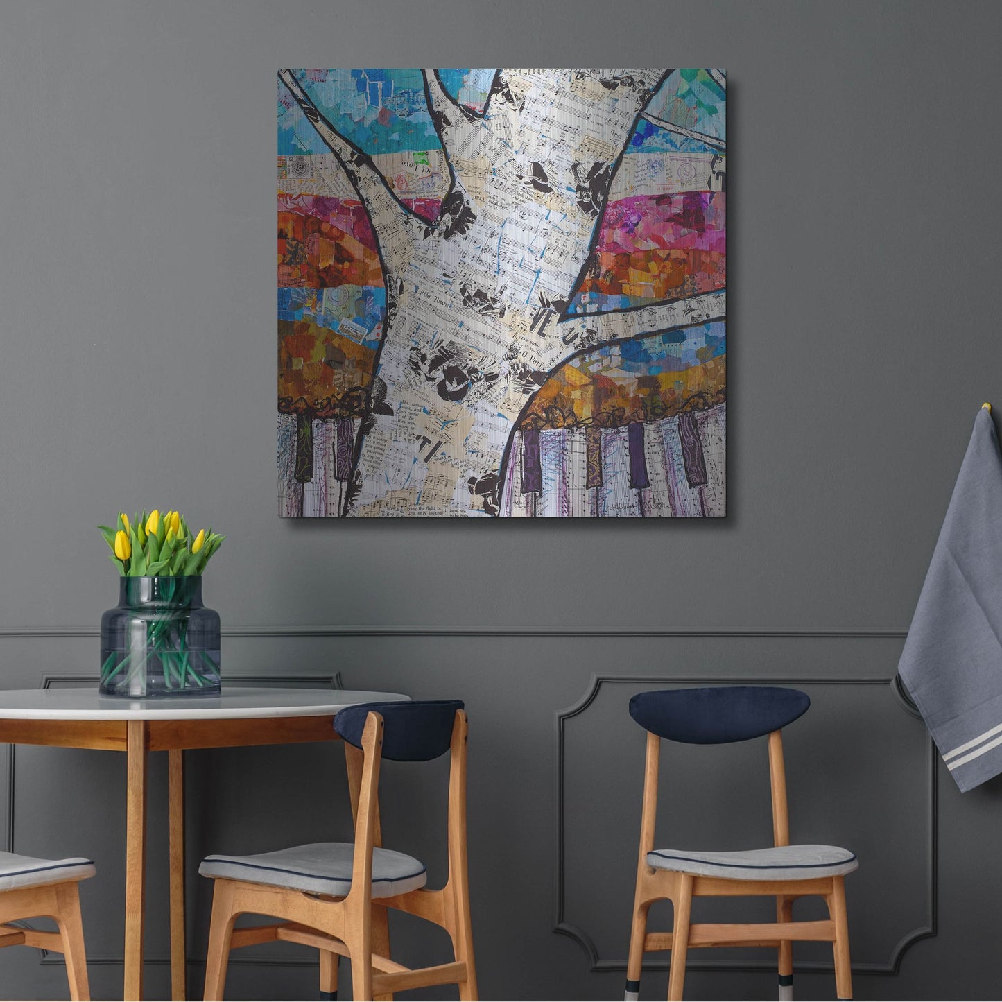 Luxe Metal Art 'Birch Keys 1' by St. Hilaire Elizabeth, Metal Wall Art,36x36