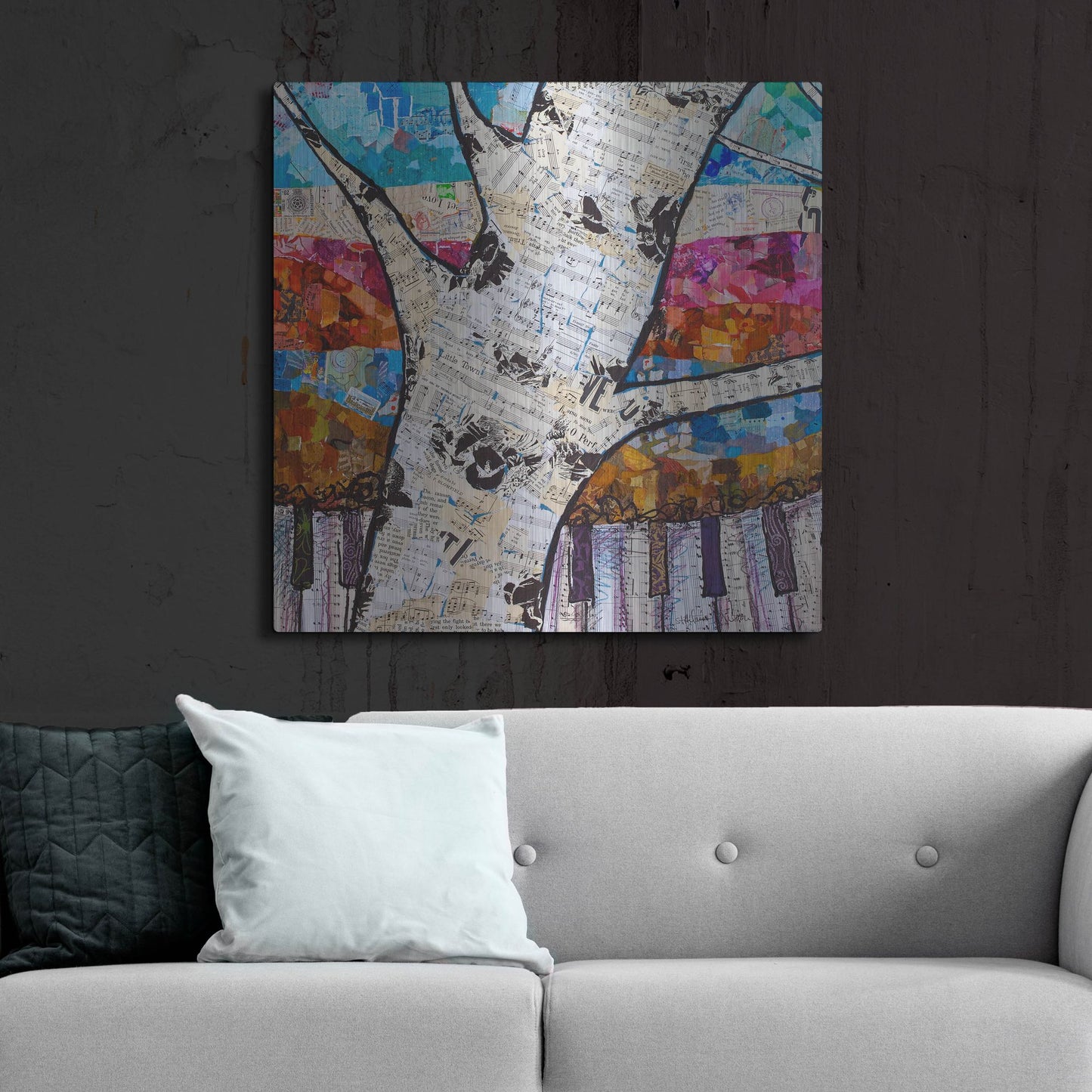 Luxe Metal Art 'Birch Keys 1' by St. Hilaire Elizabeth, Metal Wall Art,36x36