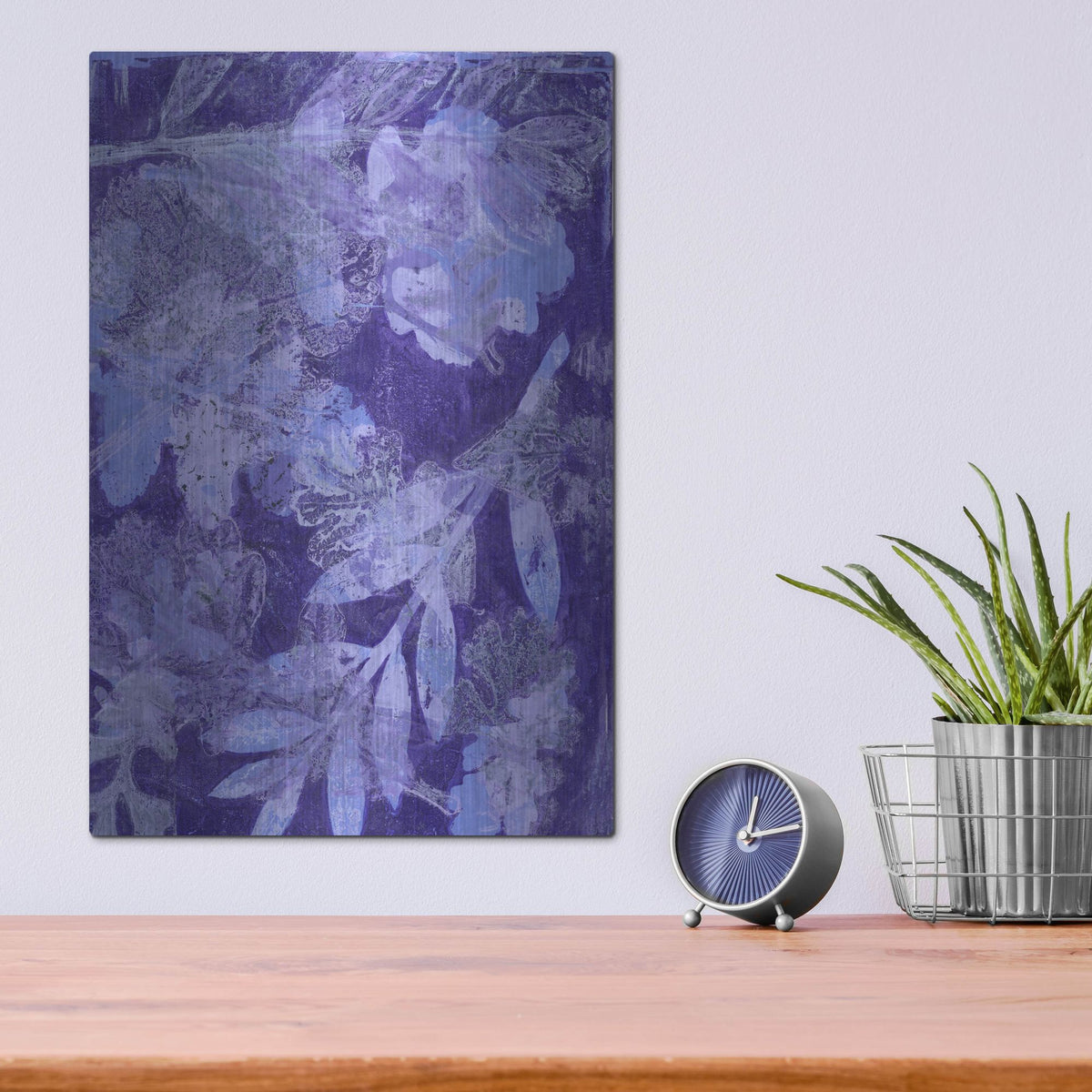 Luxe Metal Art 'Very Peri Botanical Print 4' by St. Hilaire Elizabeth, Metal Wall Art,12x16