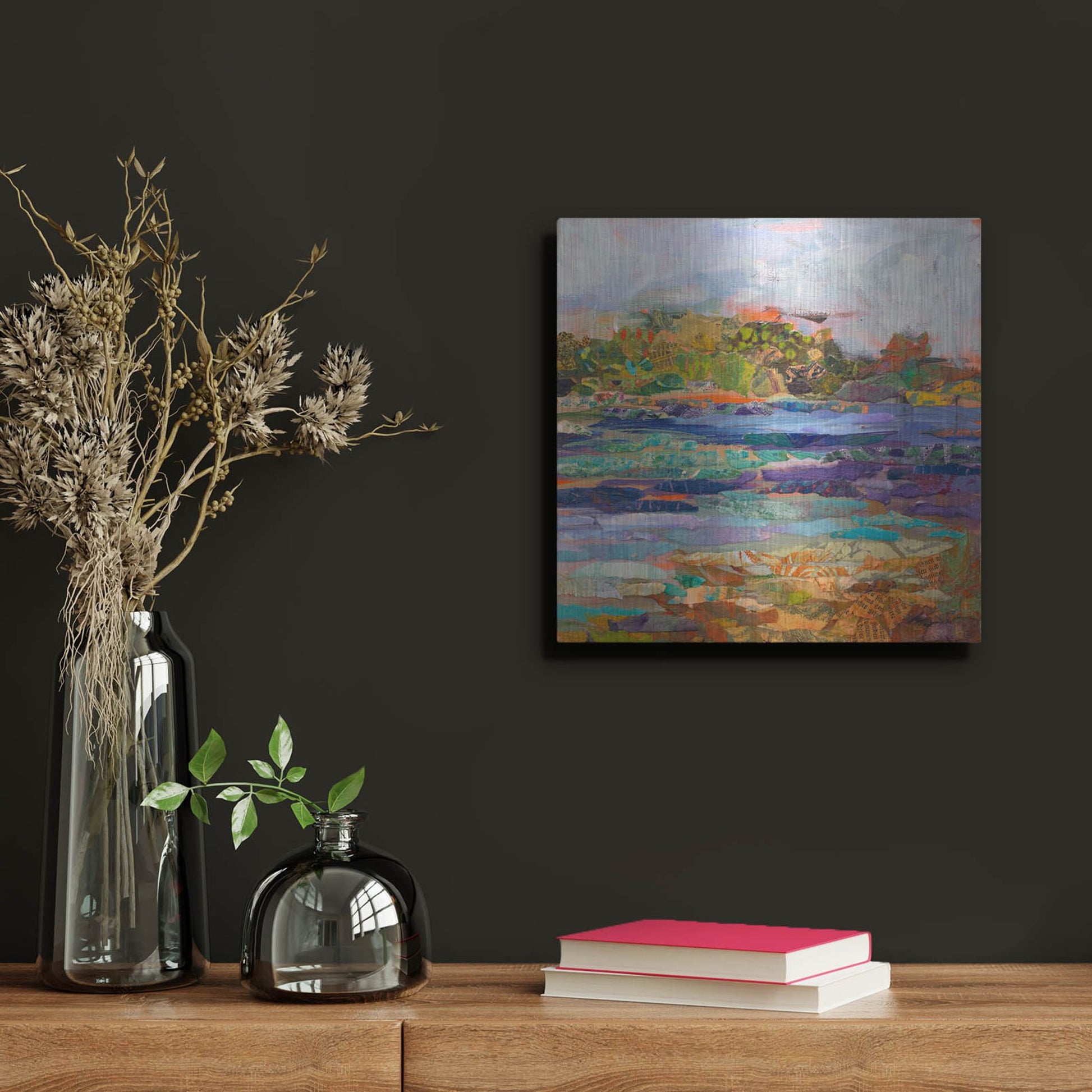 Luxe Metal Art 'Lake Prevatt Right B' by St. Hilaire Elizabeth, Metal Wall Art,12x12