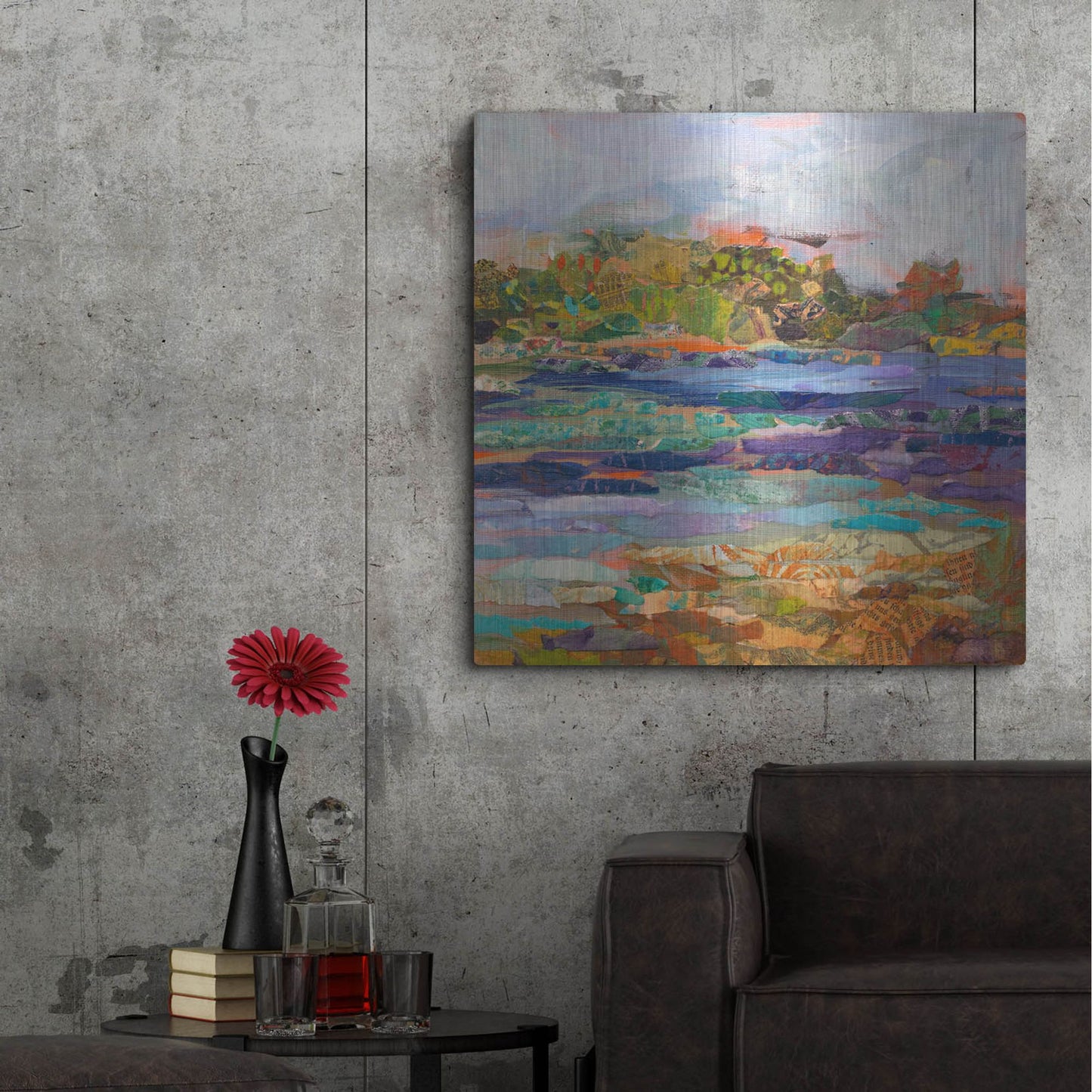 Luxe Metal Art 'Lake Prevatt Right B' by St. Hilaire Elizabeth, Metal Wall Art,36x36