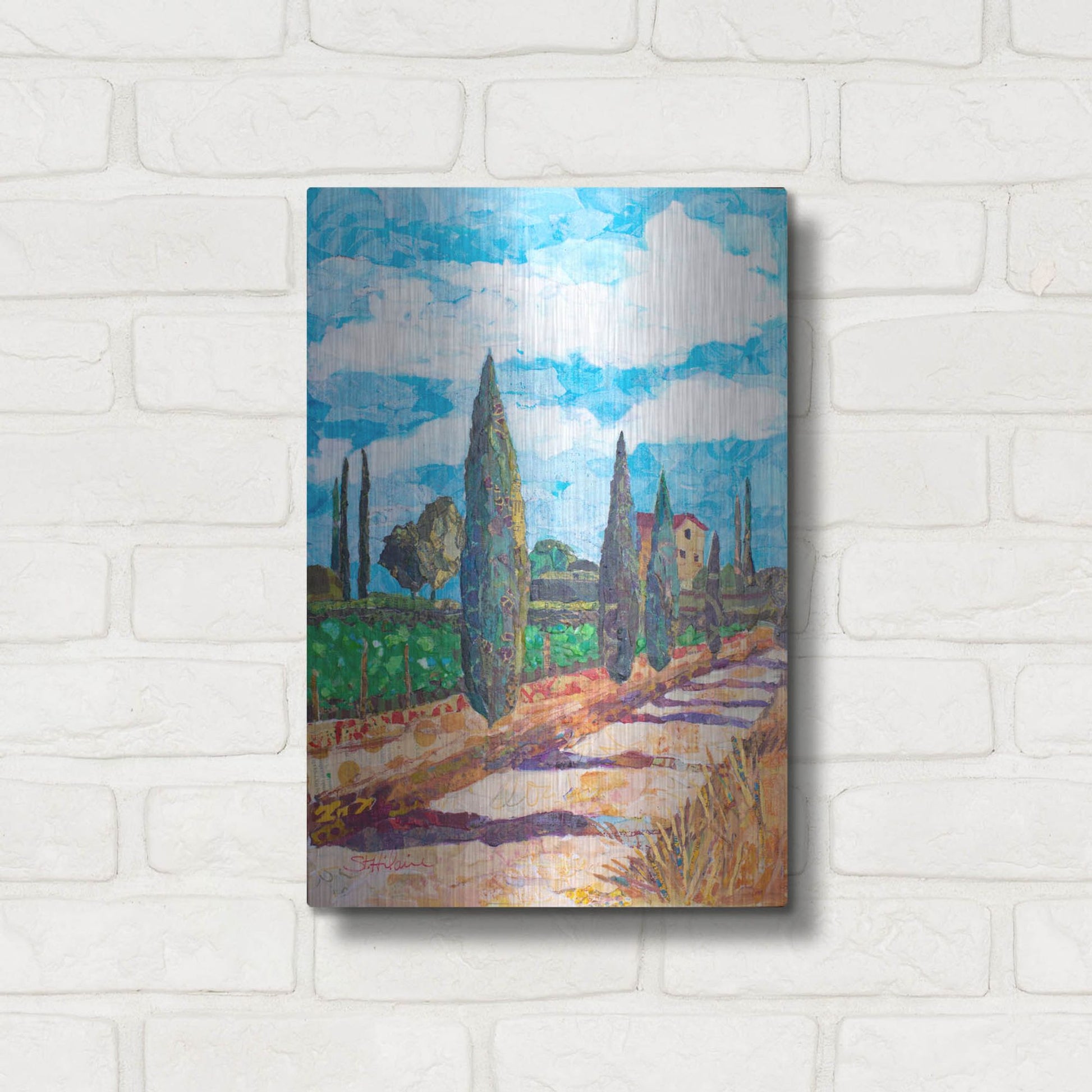 Luxe Metal Art 'Tuscan Villa' by St. Hilaire Elizabeth, Metal Wall Art,12x16