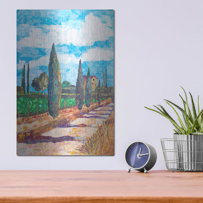 Luxe Metal Art 'Tuscan Villa' by St. Hilaire Elizabeth, Metal Wall Art,12x16