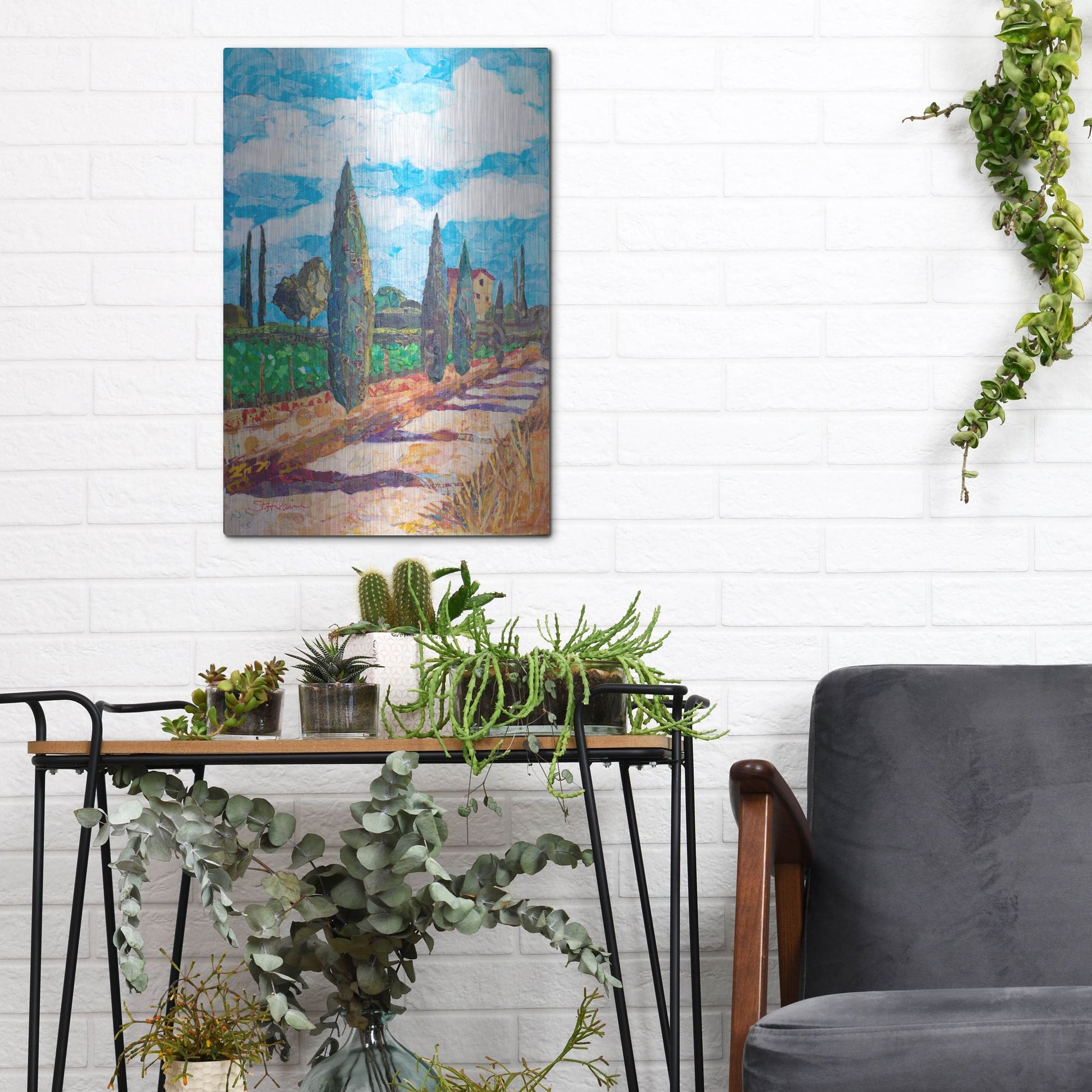 Luxe Metal Art 'Tuscan Villa' by St. Hilaire Elizabeth, Metal Wall Art,12x16