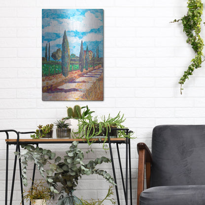 Luxe Metal Art 'Tuscan Villa' by St. Hilaire Elizabeth, Metal Wall Art,12x16