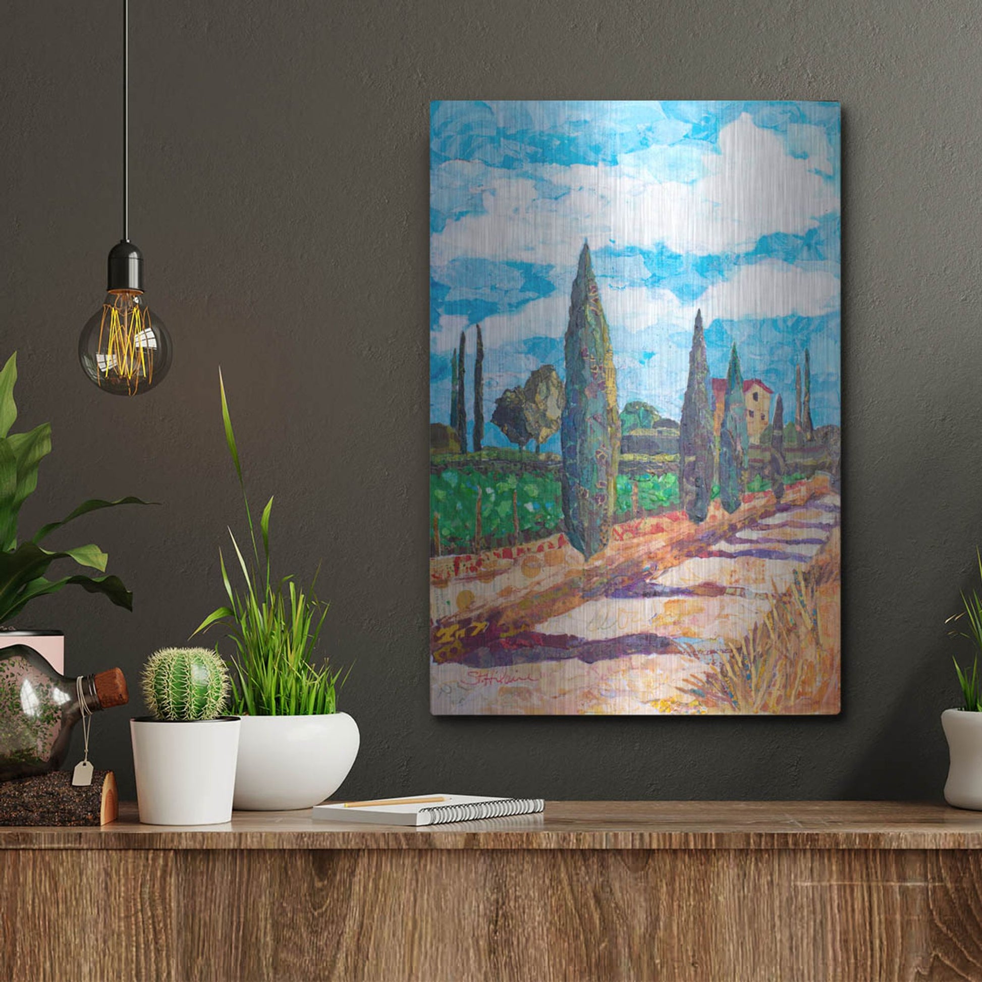 Luxe Metal Art 'Tuscan Villa' by St. Hilaire Elizabeth, Metal Wall Art,12x16