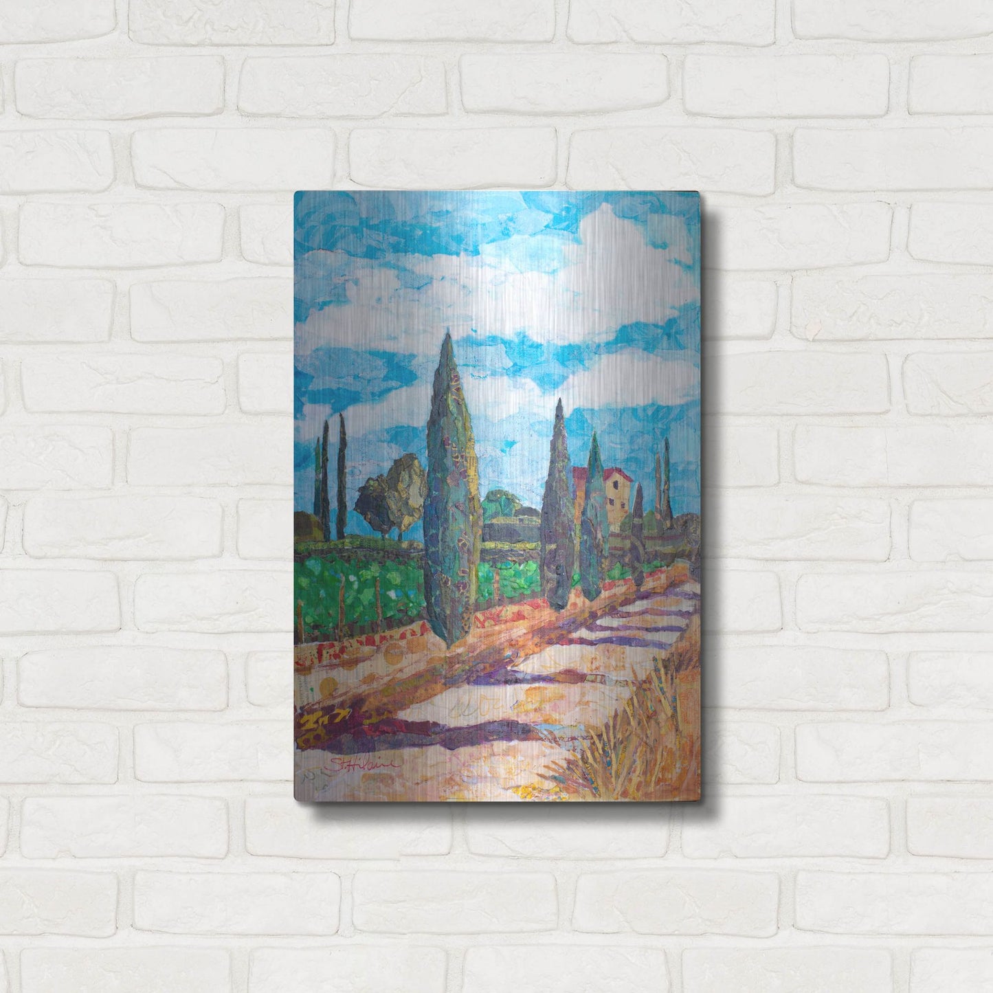 Luxe Metal Art 'Tuscan Villa' by St. Hilaire Elizabeth, Metal Wall Art,16x24