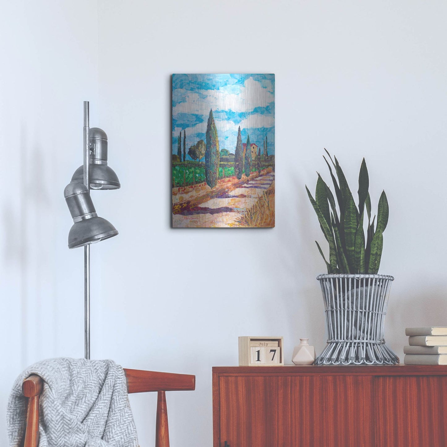 Luxe Metal Art 'Tuscan Villa' by St. Hilaire Elizabeth, Metal Wall Art,16x24