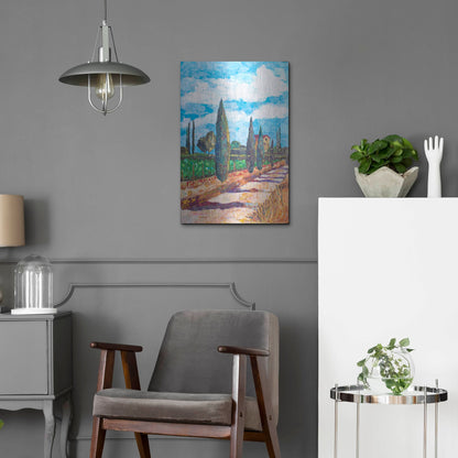 Luxe Metal Art 'Tuscan Villa' by St. Hilaire Elizabeth, Metal Wall Art,16x24