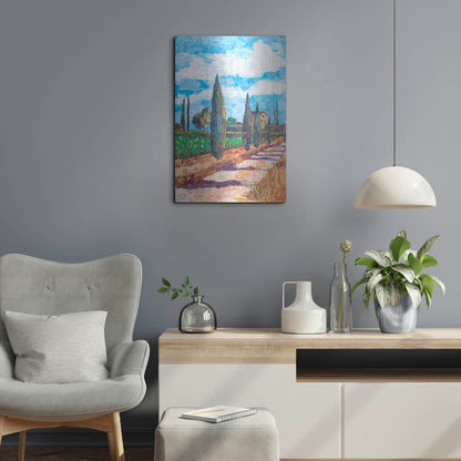 Luxe Metal Art 'Tuscan Villa' by St. Hilaire Elizabeth, Metal Wall Art,16x24