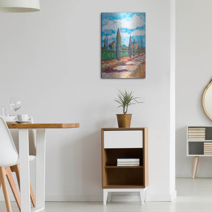 Luxe Metal Art 'Tuscan Villa' by St. Hilaire Elizabeth, Metal Wall Art,16x24