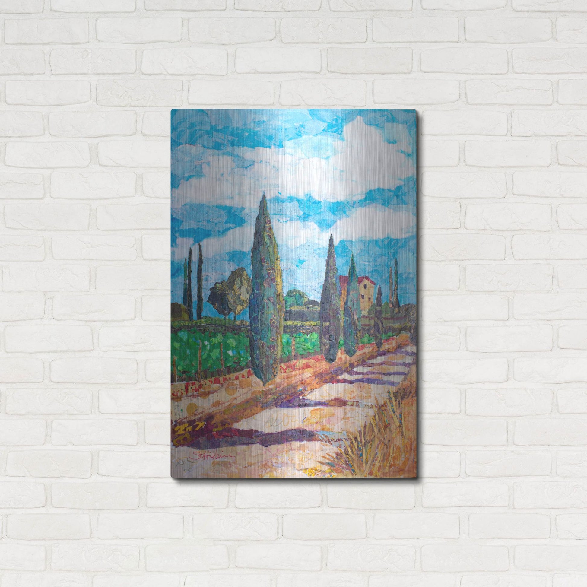 Luxe Metal Art 'Tuscan Villa' by St. Hilaire Elizabeth, Metal Wall Art,24x36