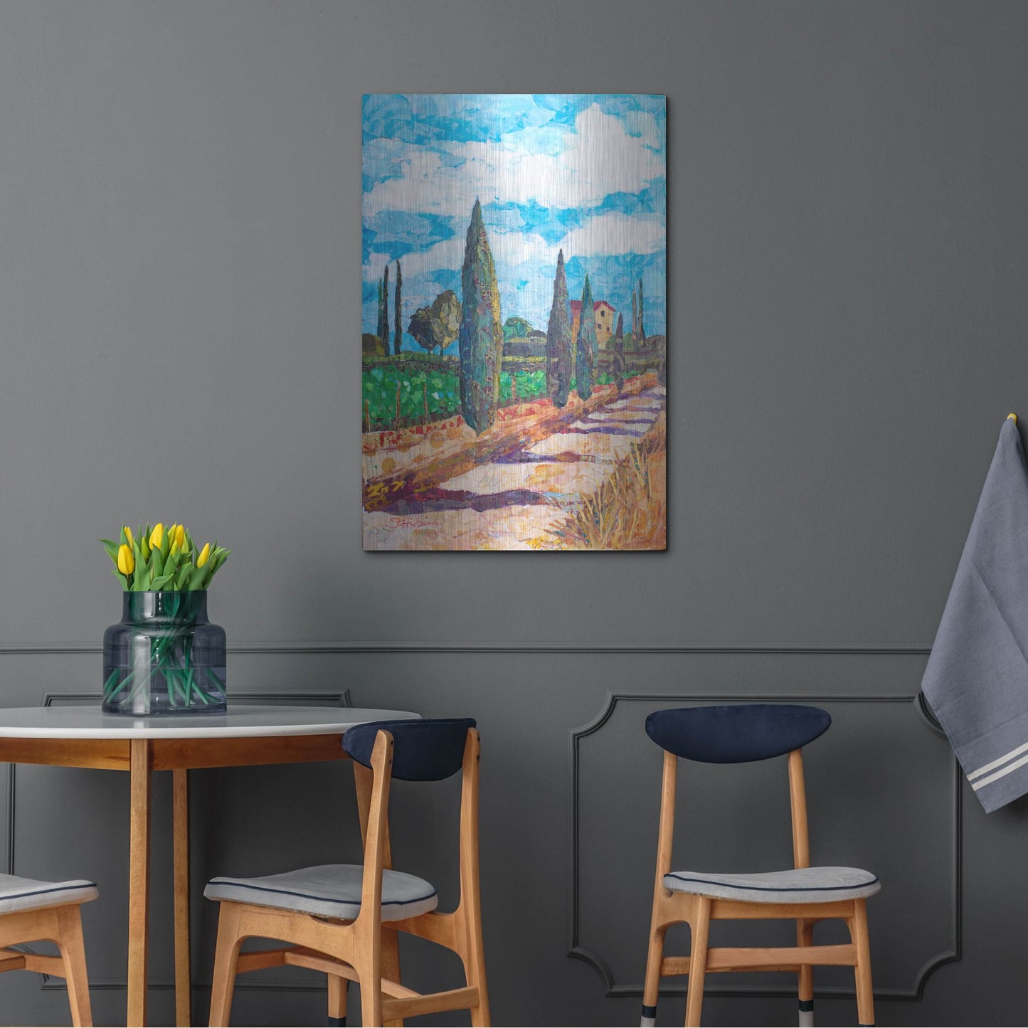 Luxe Metal Art 'Tuscan Villa' by St. Hilaire Elizabeth, Metal Wall Art,24x36